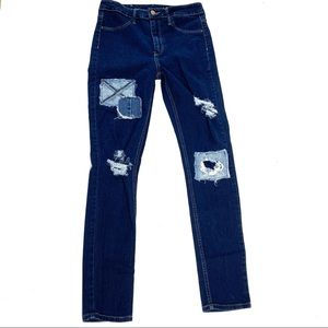 H&M patch skinny jeans sz 29